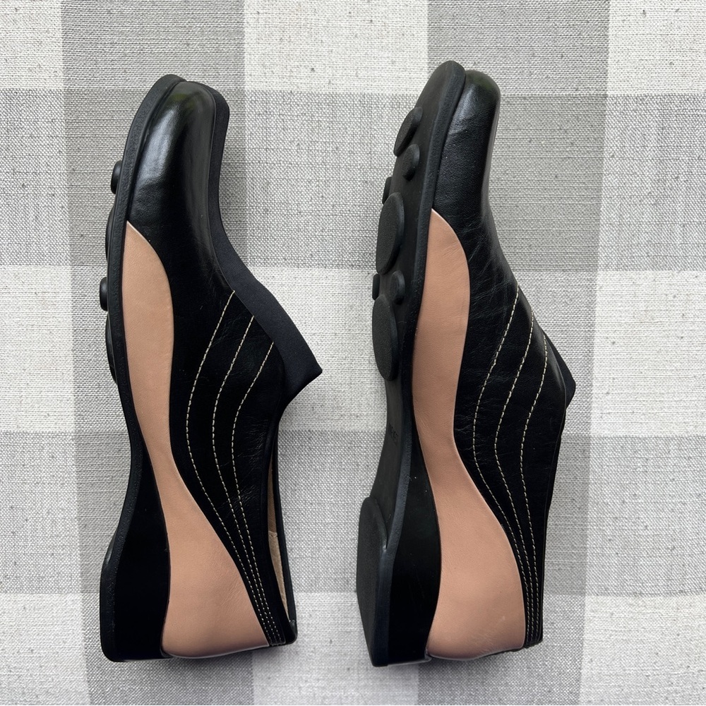 Nine West | Black & Beige Leather Cobbler Slip-On Mule